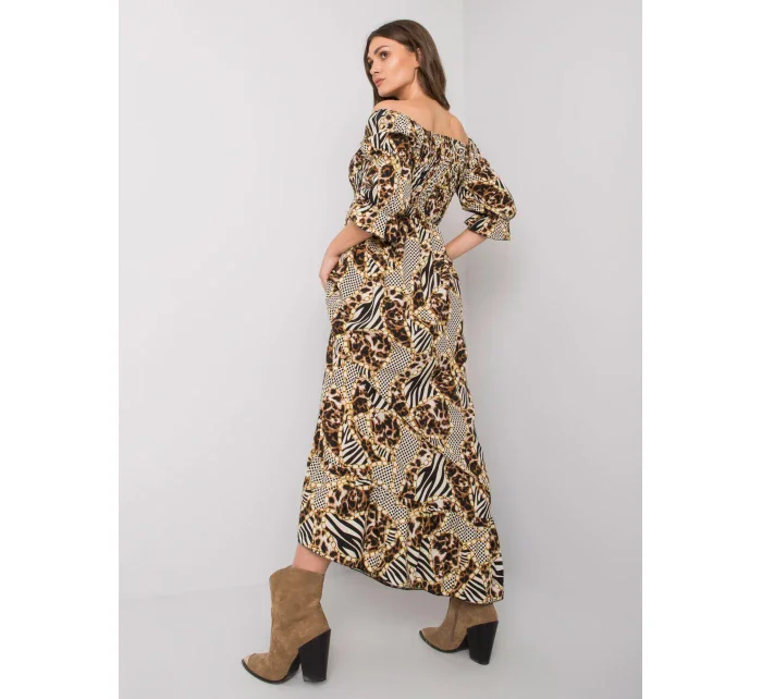 Šaty DHJ SK model 17614732 černá a béžová - FPrice Šaty DHJ SK model 17614732 černá a béžová - FPrice