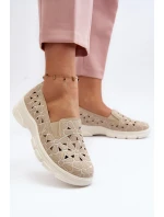 Béžové dámske ažurové topánky Emilei