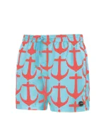 Pánske plavkové kraťasy Happy Self SM29-22 sv. modrá-vzor - Self