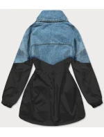 Svetlomodrá a čierna voľná džínsová bunda (B9791-5001) - Goodlooking