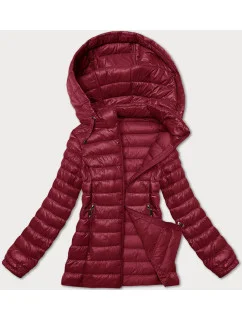 Dámska bordová prešívaná bunda s kapucňou J Style (16M9102-06)