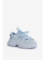 Sneakersy Damskie Na Masywnej Podeszwie Niebieskie Nevela
