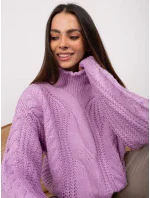 Sweter AT SW model 18909343 jasny fioletowy - FPrice Sweter AT SW model 18909343 jasny fioletowy - FPrice