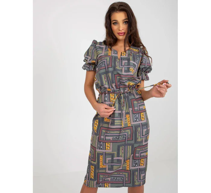 Dámske šaty LK SK 507468.75P Khaki mix - FPrice