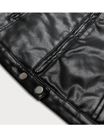 Čierna bunda ramoneska so stojačikom (11Z8008)