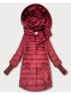 Dámska prechodná bunda v koralovej farbe s úpletovou šnúrkou (1828)