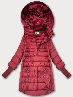 Dámska prechodná bunda v koralovej farbe s úpletovou šnúrkou (1828)