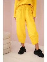 Bavlněná mikina kalhoty set tmavě žlutá Bavlněná mikina kalhoty set tmavě žlutá