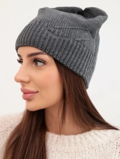 Dámska klasická zimná čiapka s jemným vzorom K379 graphite