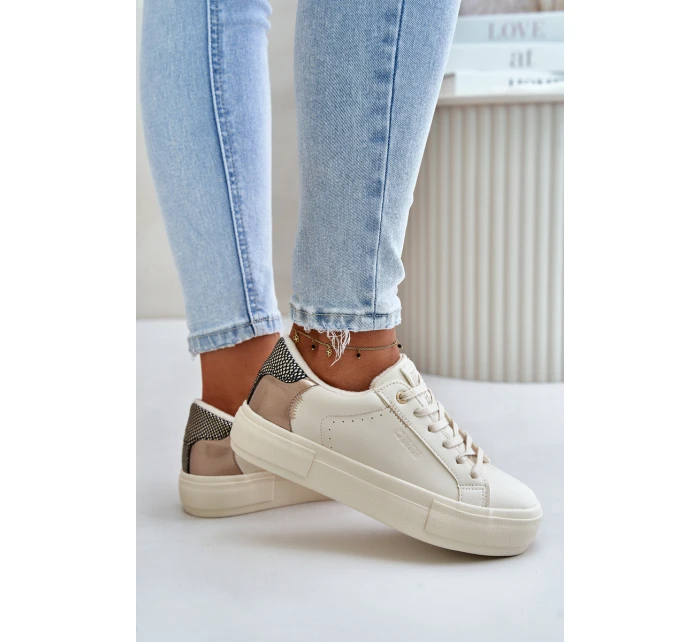 Ocieplane Trampki Damskie Na Platformie Big Star OO274A454 Beżowe Ocieplane Trampki Damskie Na Platformie Big Star OO274A454 Beżowe