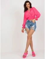 Bluzka DHJ BZ model 18484466 fluo różowy - FPrice Bluzka DHJ BZ model 18484466 fluo różowy - FPrice