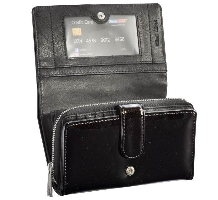 Kožená peňaženka Semiline RFID P8229-0 Black