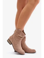 Béžová zateplená členková obuv Elletinnia s nízkym podpätkom a remienkami Béžová zateplená členková obuv Elletinnia s nízkym podpätkom a remienkami