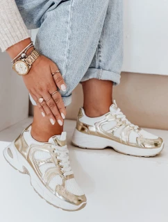 Dámske tenisky s plochou podrážkou GLISSWALK gold FashionStreet ZY1002