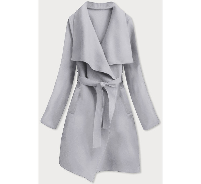 Sivý minimalistický dámsky kabát 1 (747ART)