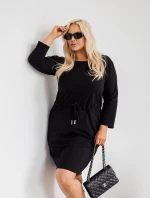 Bavlnené šaty na ramienka čierne (719)