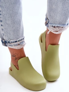 Modne Gumowe Chodaki Zielone Meriko