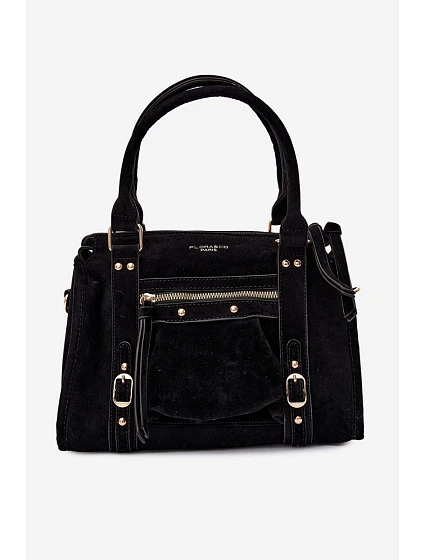 Eko semišová kabelka s přívěskem Černá model 22220865 - Flora&Co Eko semišová kabelka s přívěskem Černá model 22220865 - Flora&Co