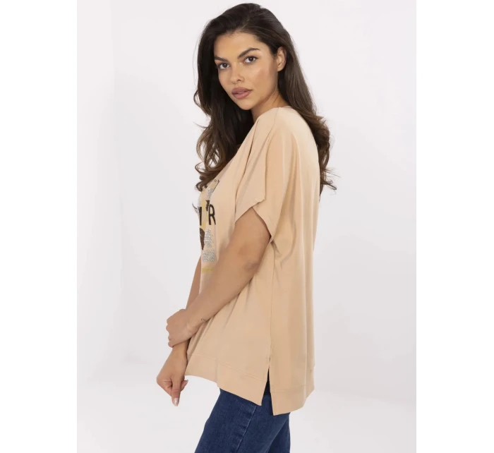 Bluzka CLM BZ model 21116959 camelowy - FPrice Bluzka CLM BZ model 21116959 camelowy - FPrice