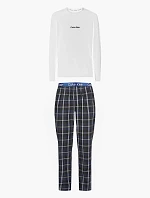 Pánsky pyžamový set - NM2184E 1MT - biela/modrá - Calvin Klein