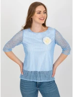 Dámska blúzka LK BZ 506642.94 Svetlomodrá s bielou - Lakerta Dámska blúzka LK BZ 506642.94 Svetlomodrá s bielou - Lakerta