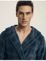 Pánsky župan Nickel 43373 Tmavo modrý so zeleným vzorom - Henderson