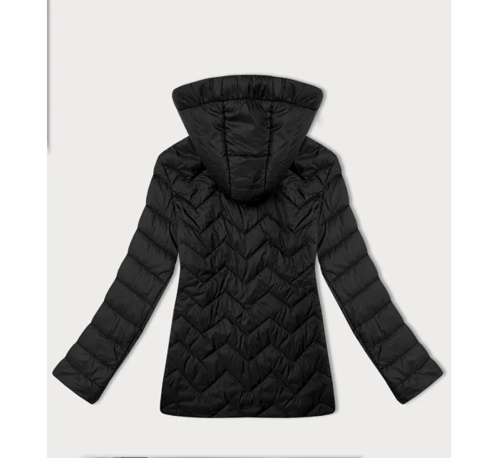 Čierna dámska prešívaná bunda s kapucňou J Style (16M9267-392)