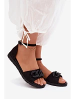 Dámske ploché sandále s reťazou Vinceza 17320 Black