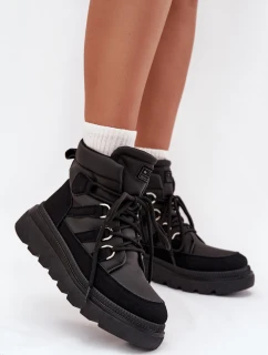 Dámske členkové topánky Liorae na platforme - čierne