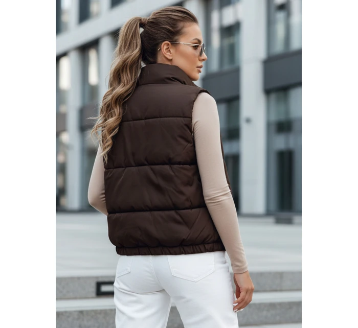 Dámská prošívaná vesta hnědá Dstreet model 21990653 - FashionStreet