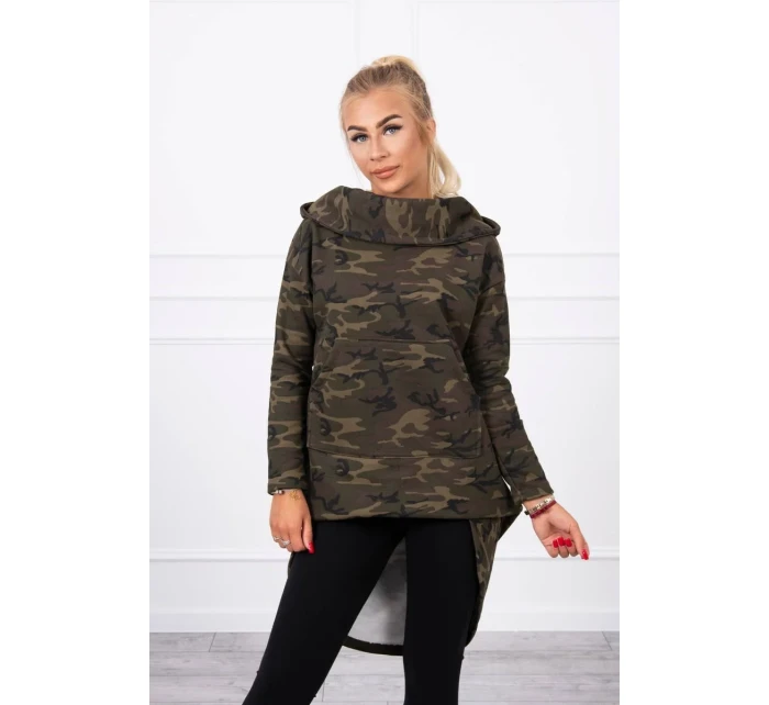 Mikina moro s dlhým chrbtom khaki+zelená Mikina moro s dlhým chrbtom khaki+zelená