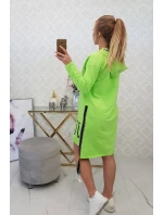 Šaty s kapucňou a potlačou pistácie Šaty s kapucňou a potlačou pistácie