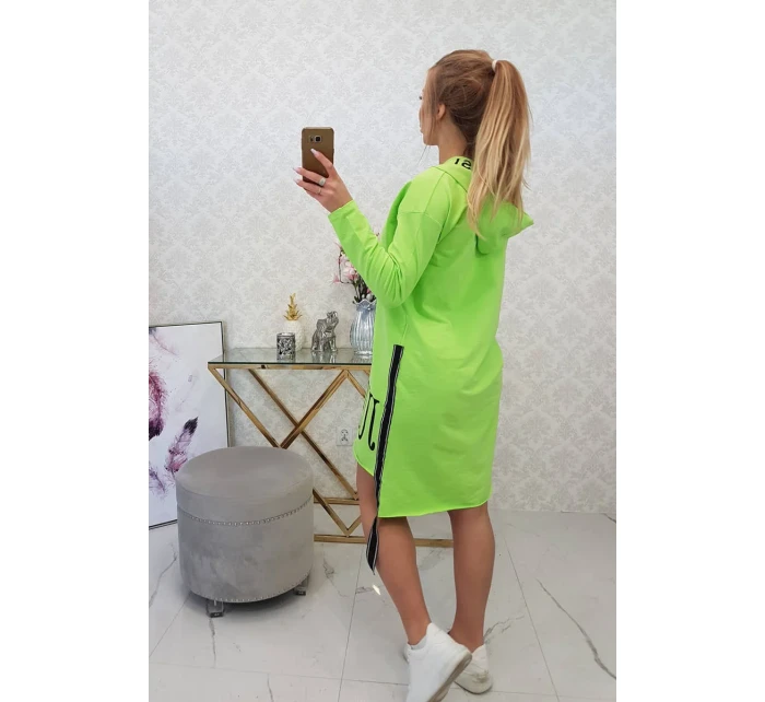 Šaty s kapucňou a potlačou pistácie Šaty s kapucňou a potlačou pistácie