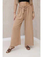 Kalhoty s širokým pasem velbloud