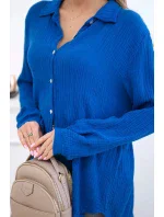 Bavlněná mušelínová košile chrpově modrá Bavlněná mušelínová košile chrpově modrá