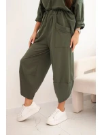 Komplet bavlněný mikina + kalhoty khaki