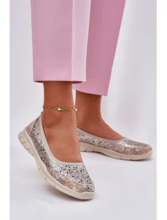 Kožené Lehké Baletky Zlaté model 21697017 - EVENTO