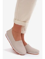 Kožené dámské polobotky S.Barski LR61-7051 Béžové