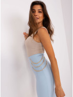 Svetlomodrá pletená sukňa s aplikáciou