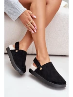 Dámske papuče na platforme zateplené kožušinou typu Lamb Black Sanilora Dámske papuče na platforme zateplené kožušinou typu Lamb Black Sanilora
