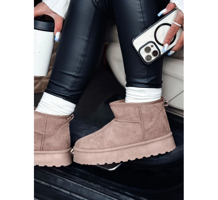 Dámske snežnice na platforme béžové BRINETTO FashionStreet ZY0568