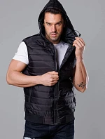 Pánska vesta s kapucňou čierna (8MY88-1)