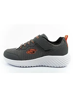 Detská športová obuv Skechers Bounder na suchý zips, ľahká, módna, sivá