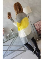 Šedý+žltý pruhovaný sveter