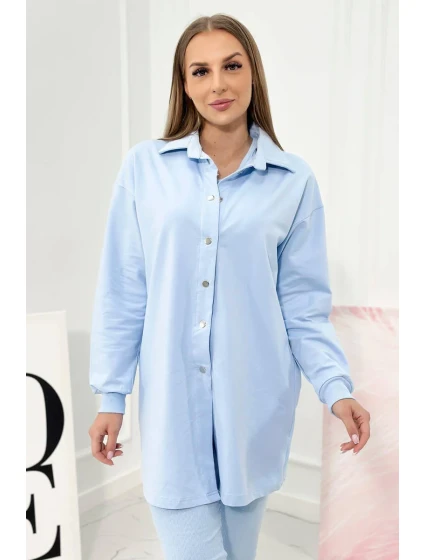 3-dielna súprava mikiny, topu a legínsov modrá 3-dielna súprava mikiny, topu a legínsov modrá