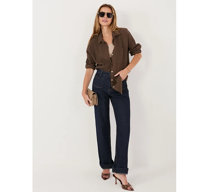 MI košeľa KS 2337.18 tmavohnedá