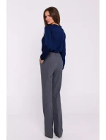 S375 Blúzka s dlhými rukávmi - tmavomodrá