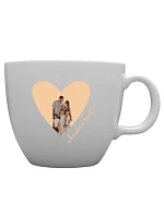 Personalizovaný keramický hrnček MEGA XXL s objemom 1 000 ml s výrezom pre fotografiu na pozadí
