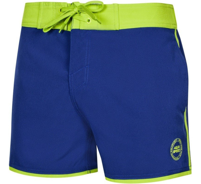 Pánske plavecké šortky Axel 23 Tmavomodrá so zelenou - AQUA SPEED