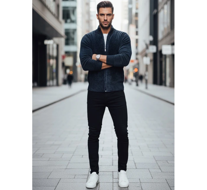 Pánský rozepínací svetr tmavě modrý Dstreet model 21982368 - FashionStreet